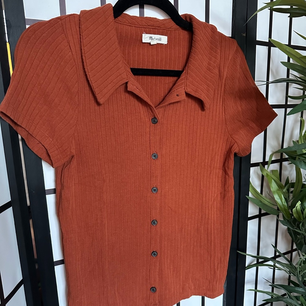 Madewell Rust Orange Button-Up Shirt